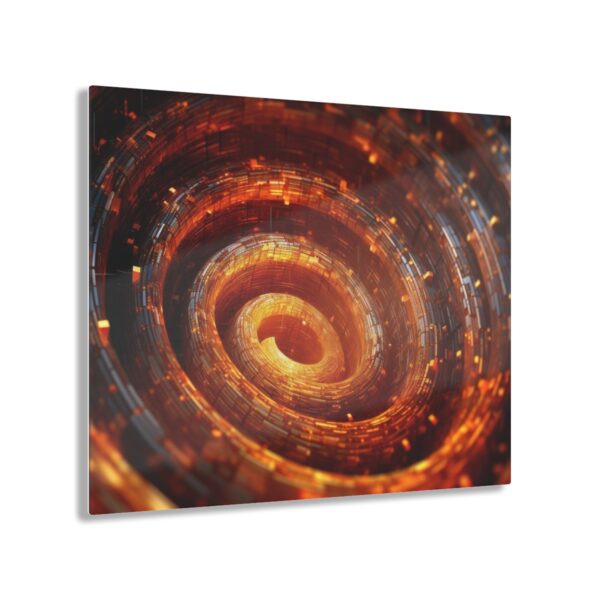 Metallic Spiral: Abstract Wall Art Decor - Acrylic Print