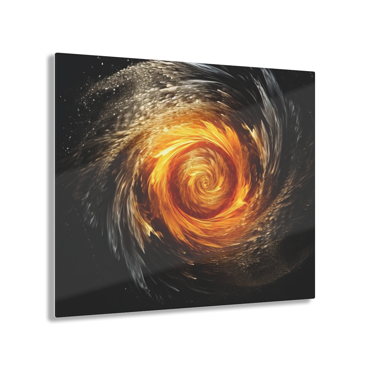 Fiery Frost: Abstract Fire Ice Wall Art Acrylic Print
