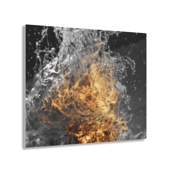 Elemental Fusion: Abstract Firewater Wall Art Acrylic Print