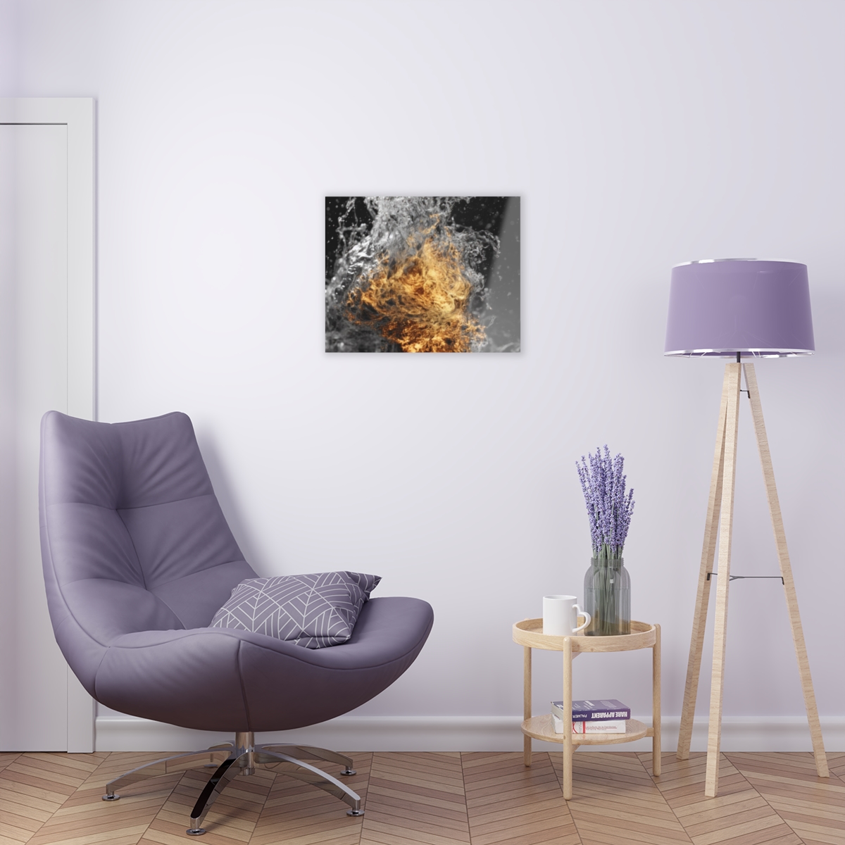 Elemental Fusion: Abstract Firewater Wall Art Acrylic Print