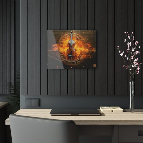 Melodic Flames: Abstract Fire Music Wall Art Acrylic Print