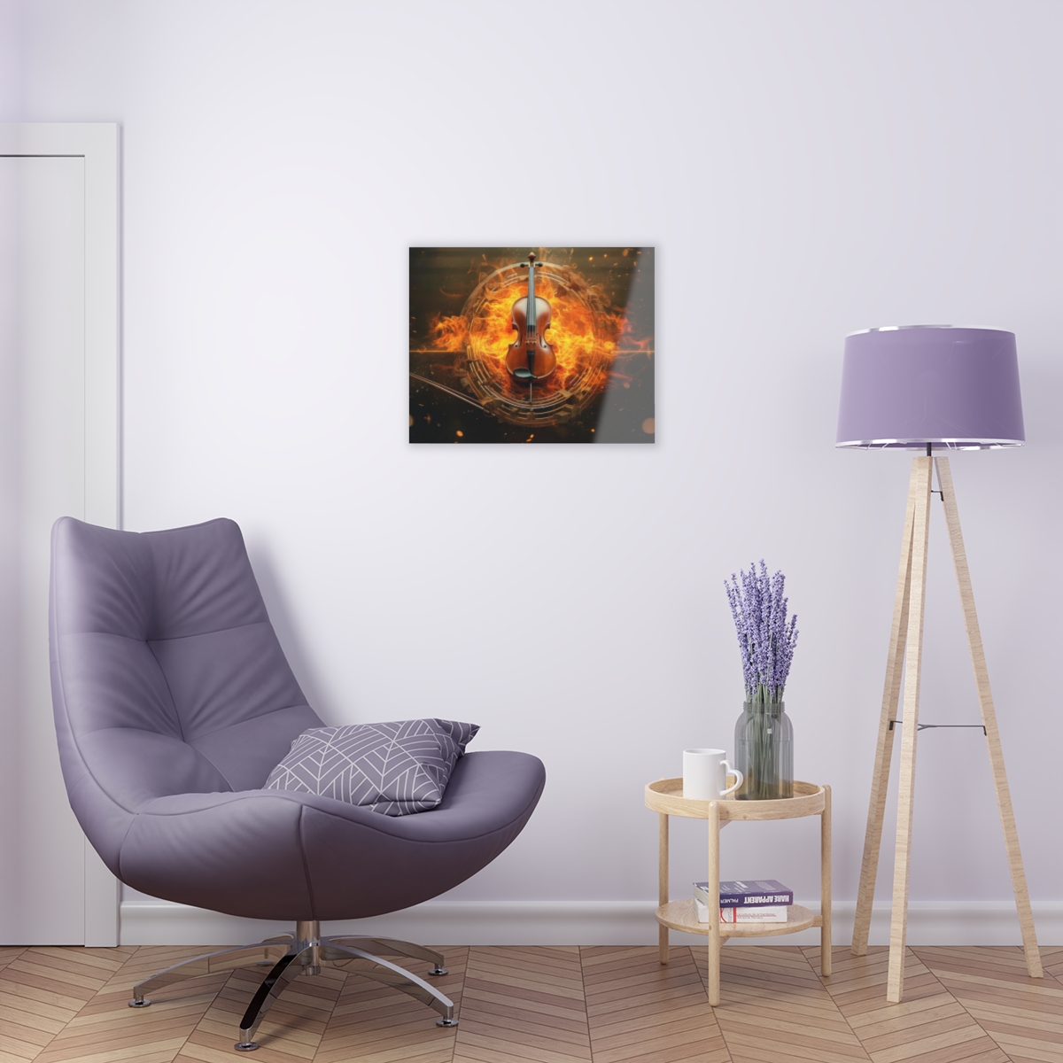 Melodic Flames: Abstract Fire Music Wall Art Acrylic Print