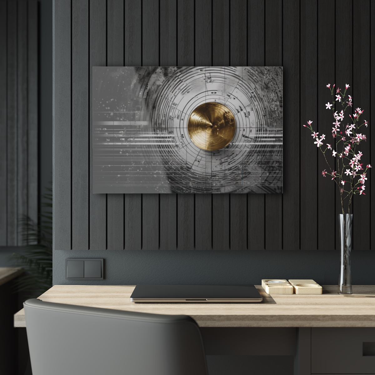 Infinity Melody: Music Abstraction - Acrylic Print for Wall Office Decor