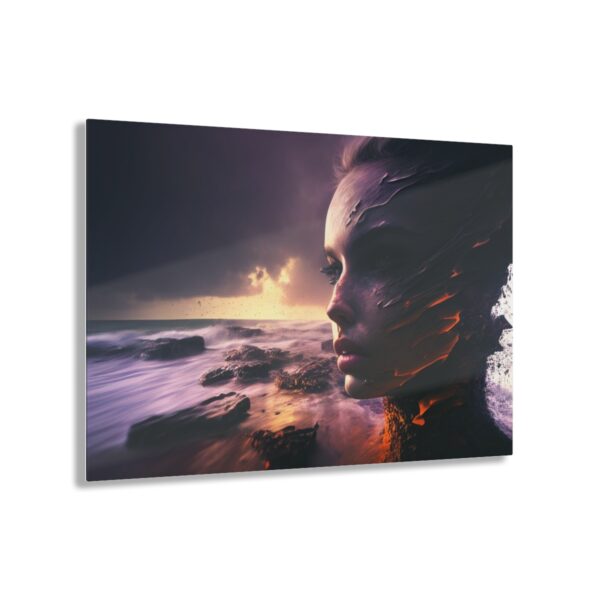 Oceanic Harmony: Abstract Ocean Girl - Acrylic Print