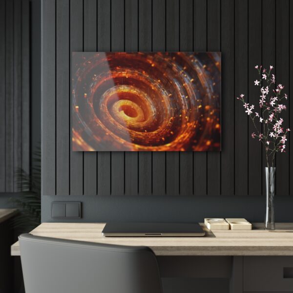 Metallic Spiral: Abstract Wall Art Decor - Acrylic Print