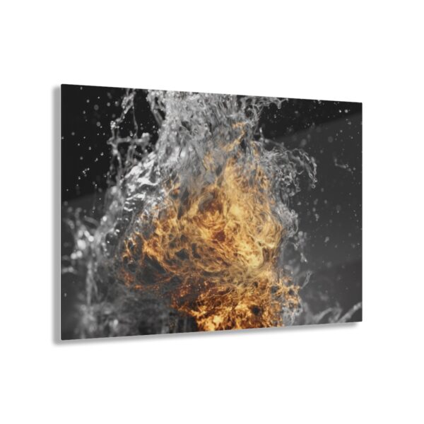 Elemental Fusion: Abstract Firewater Wall Art Acrylic Print