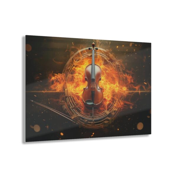 Melodic Flames: Abstract Fire Music Wall Art Acrylic Print