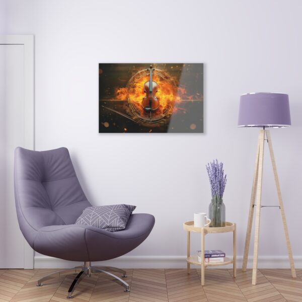 Melodic Flames: Abstract Fire Music Wall Art Acrylic Print
