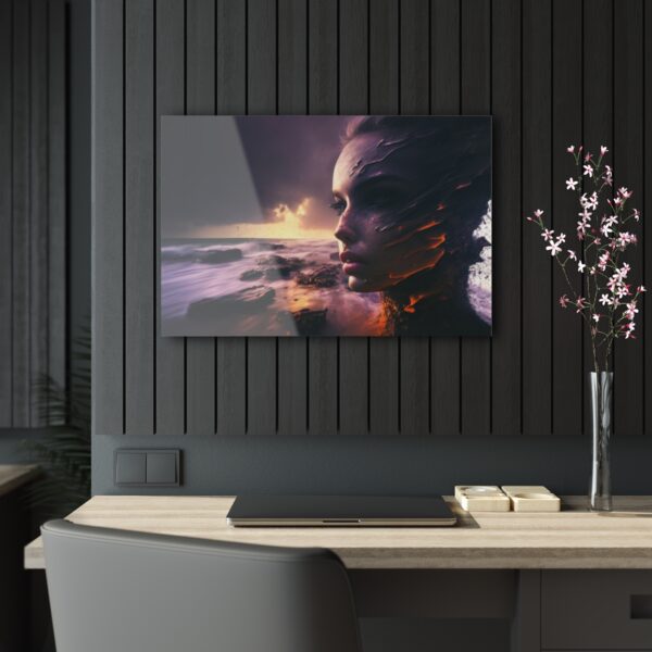 Oceanic Harmony: Abstract Ocean Girl - Acrylic Print
