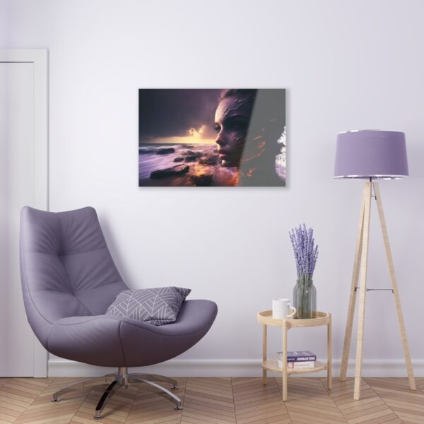 Oceanic Harmony: Abstract Ocean Girl - Acrylic Print