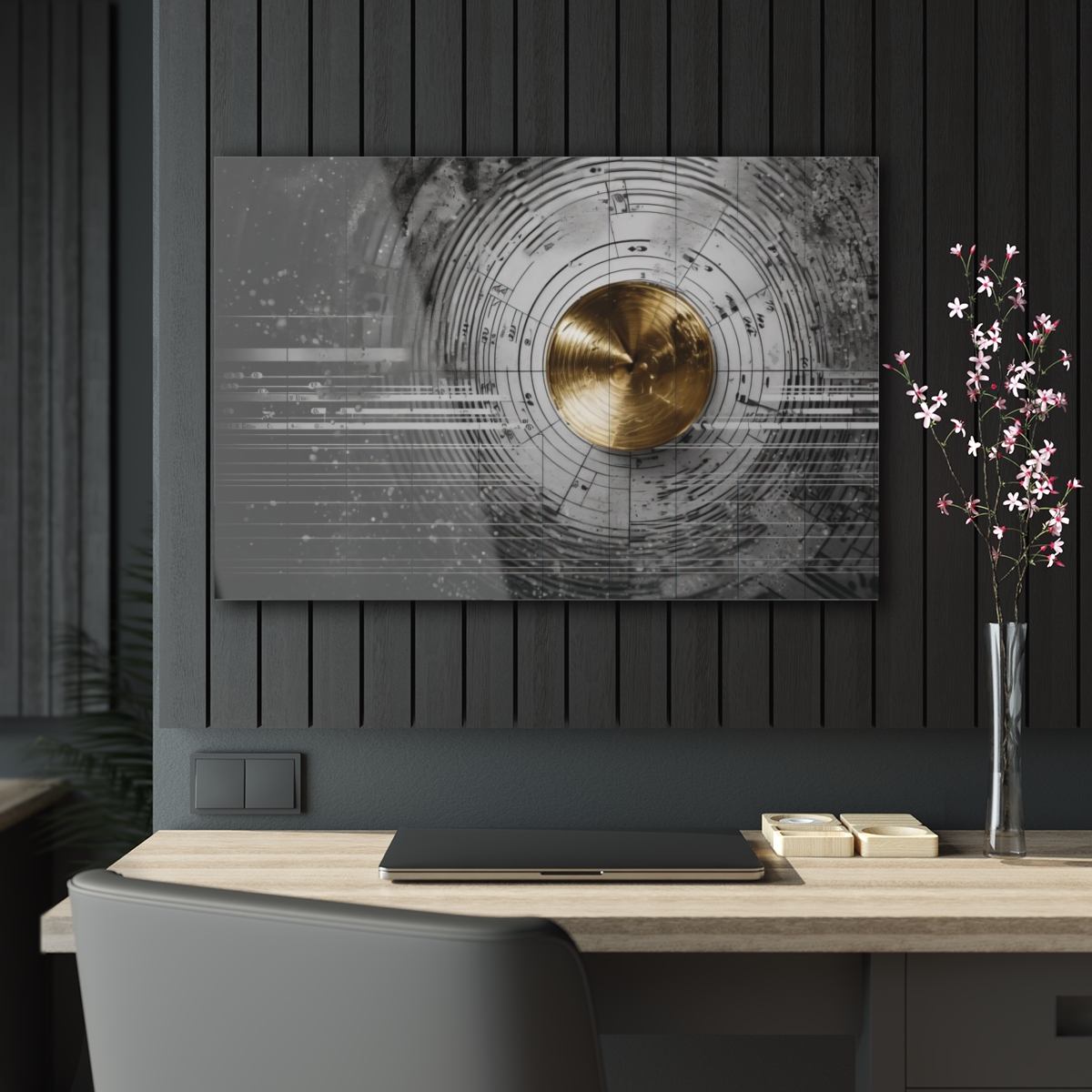 Infinity Melody: Music Abstraction - Acrylic Print for Wall Office Decor