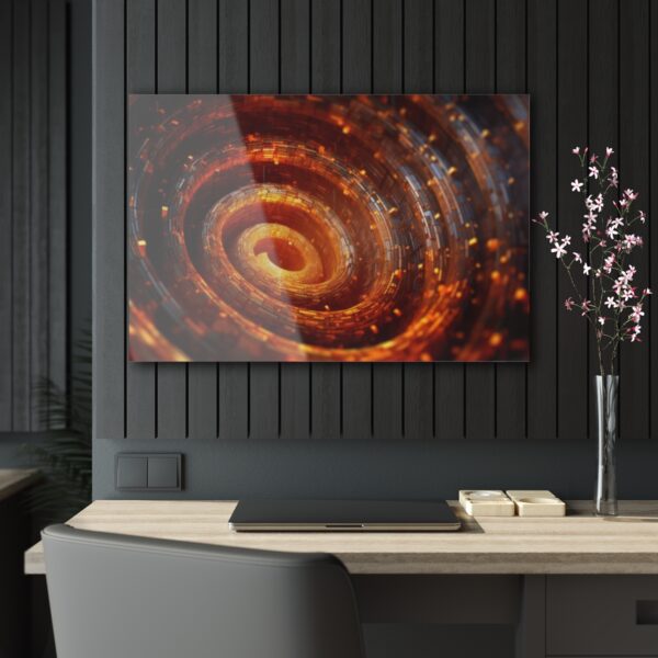 Metallic Spiral: Abstract Wall Art Decor - Acrylic Print