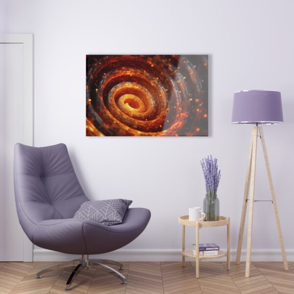 Metallic Spiral: Abstract Wall Art Decor - Acrylic Print