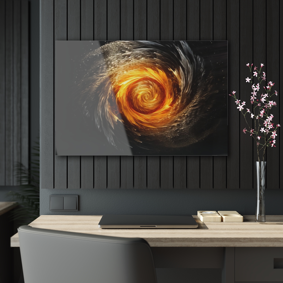 Fiery Frost: Abstract Fire Ice Wall Art Acrylic Print