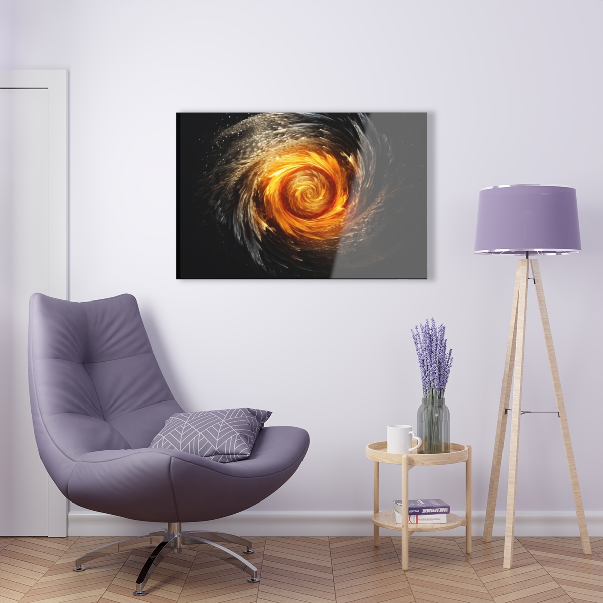 Fiery Frost: Abstract Fire Ice Wall Art Acrylic Print