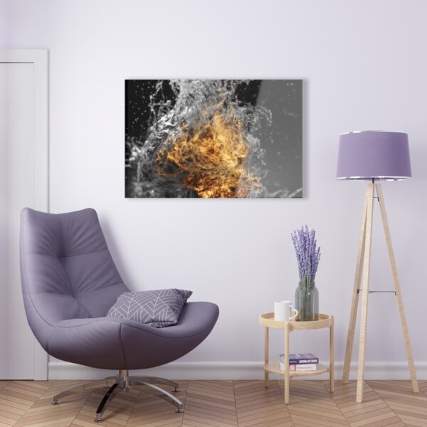 Elemental Fusion: Abstract Firewater Wall Art Acrylic Print