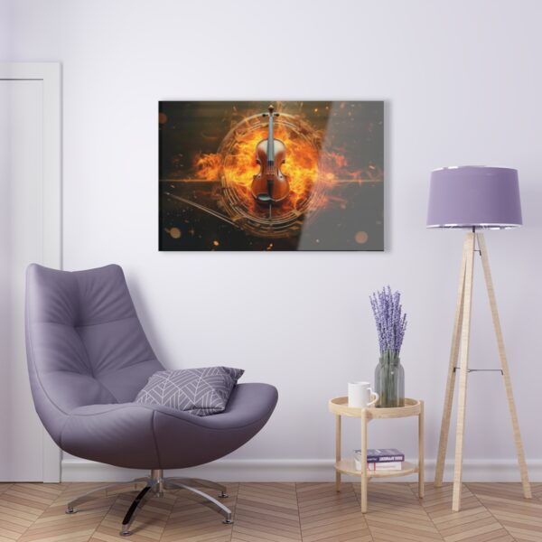Melodic Flames: Abstract Fire Music Wall Art Acrylic Print
