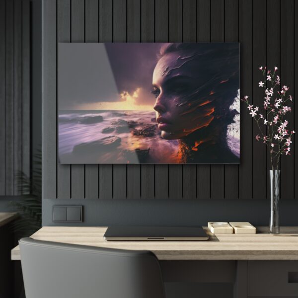 Oceanic Harmony: Abstract Ocean Girl - Acrylic Print
