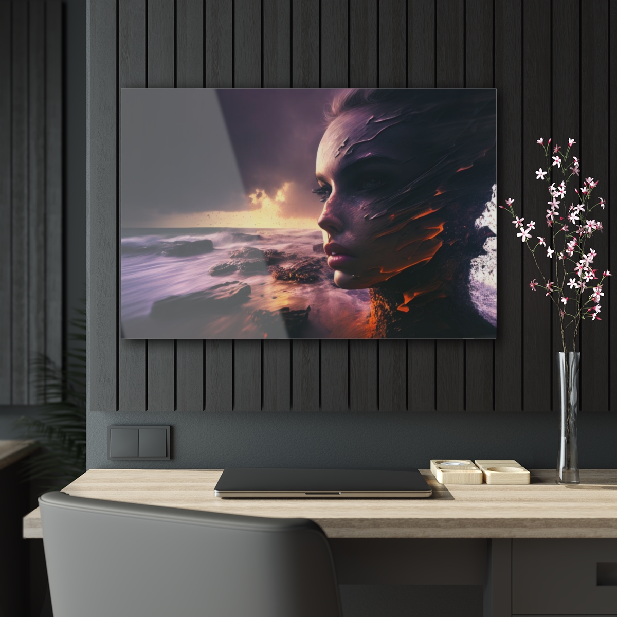 78315-8.jpg Oceanic Harmony: Abstract Ocean Girl - Acrylic Print