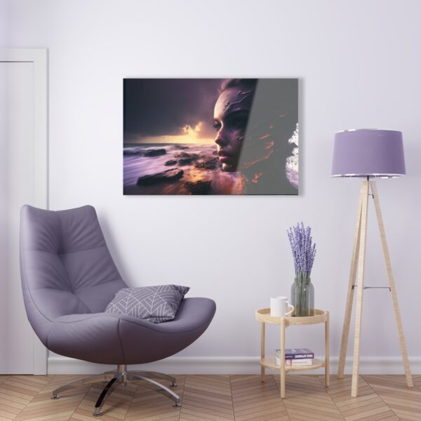 Oceanic Harmony: Abstract Ocean Girl - Acrylic Print