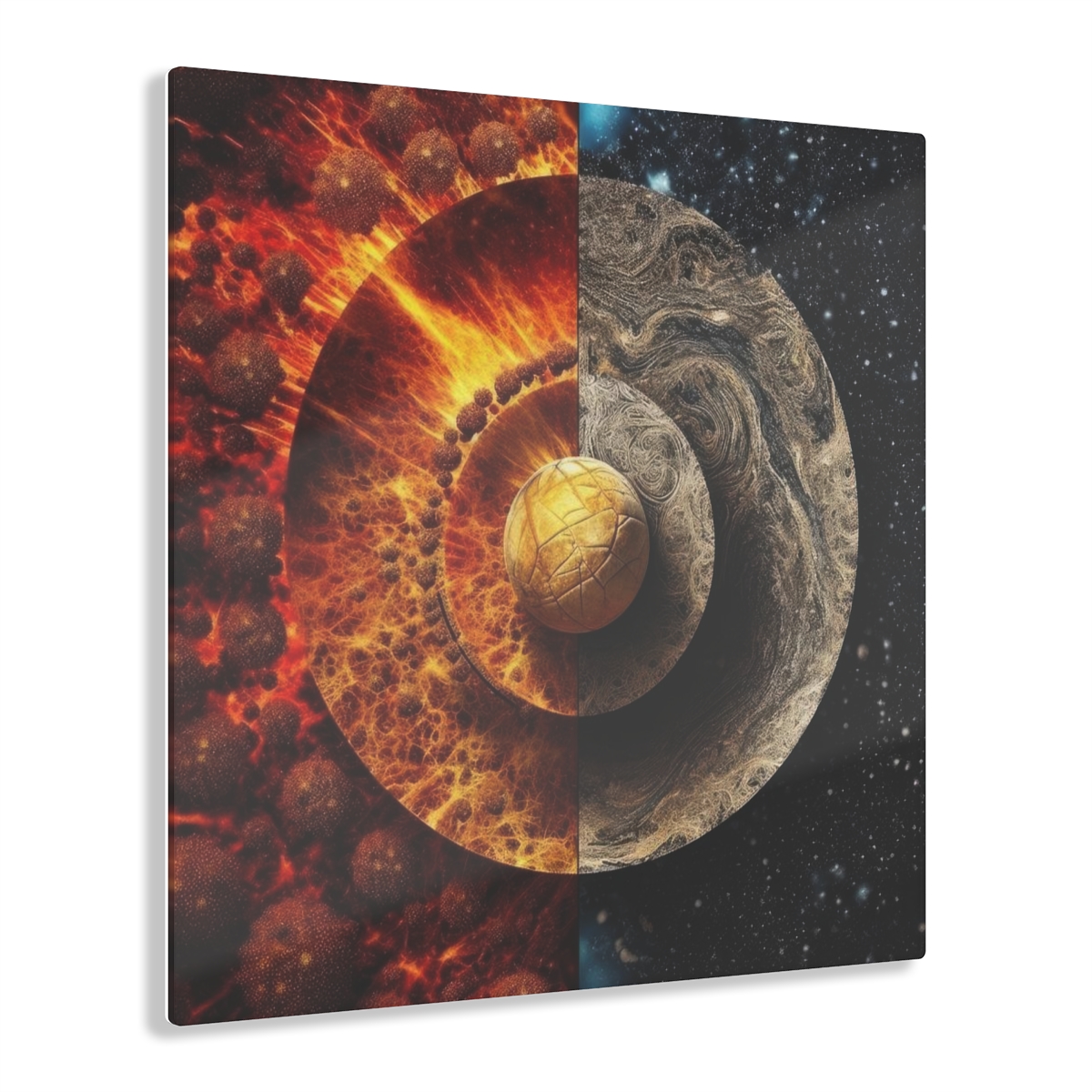 Hot & Cold Harmony: Abstract Wall Art - Acrylic Print