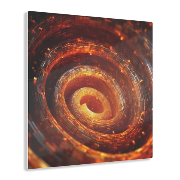 Metallic Spiral: Abstract Wall Art Decor - Acrylic Print