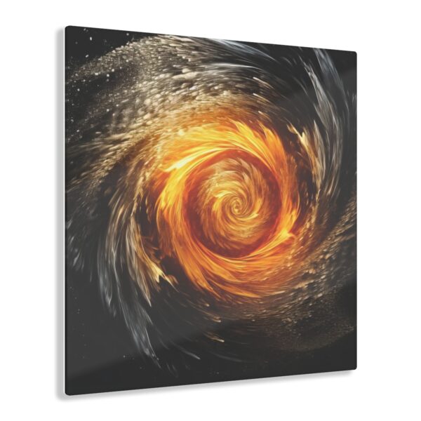 Fiery Frost: Abstract Fire Ice Wall Art Acrylic Print