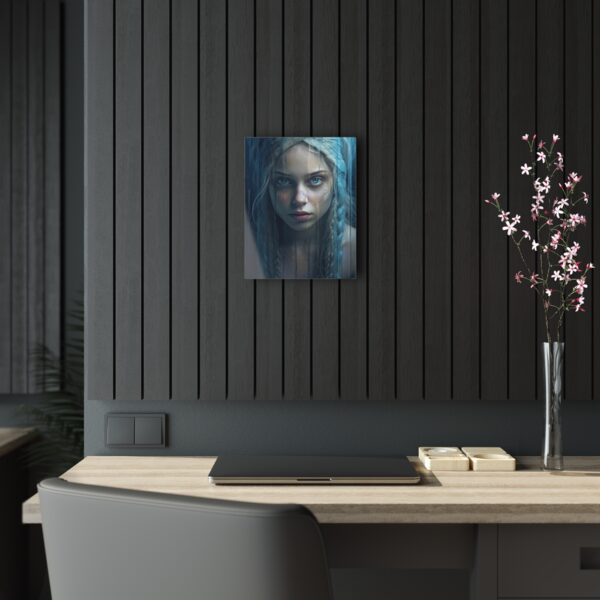 Serenity in Blue: Abstract Girl with Blue Eyes - Acrylic Print