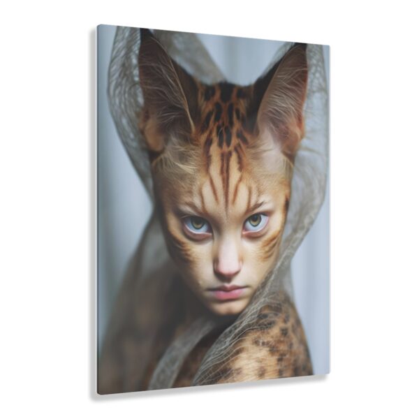 Feline Elegance: Woman-Cat Acrylic Print