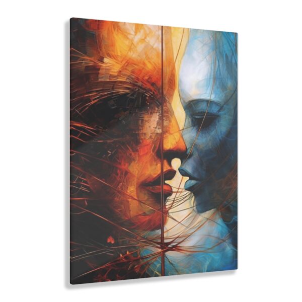 Dual Entities: Abstract Acrylic Print for Striking Office Wall Decor