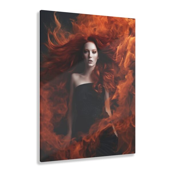 Flaming Irina: Abstract Art Acrylic Print for Wall Decor