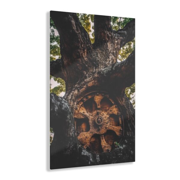 Old Time Oak: Abstract Elegance - Acrylic Print for Wall Art & Office Decor