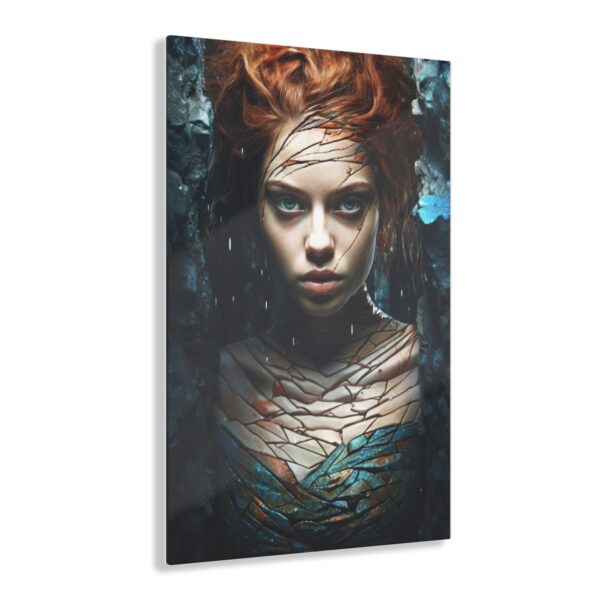 Enigmatic Allure: Abstract Vamp Girl - Acrylic Print