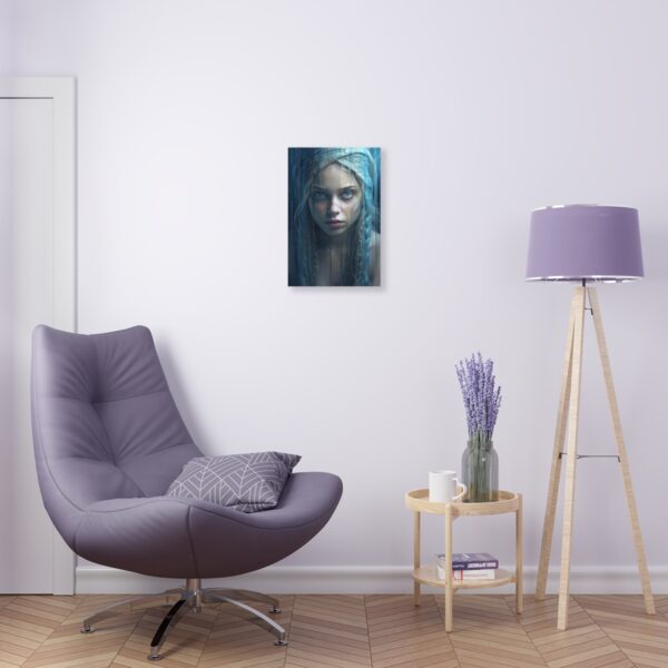 Serenity in Blue: Abstract Girl with Blue Eyes - Acrylic Print