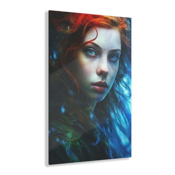 Contrasting Serenity: Abstract Girl in Warm and Cold - Acrylic Print