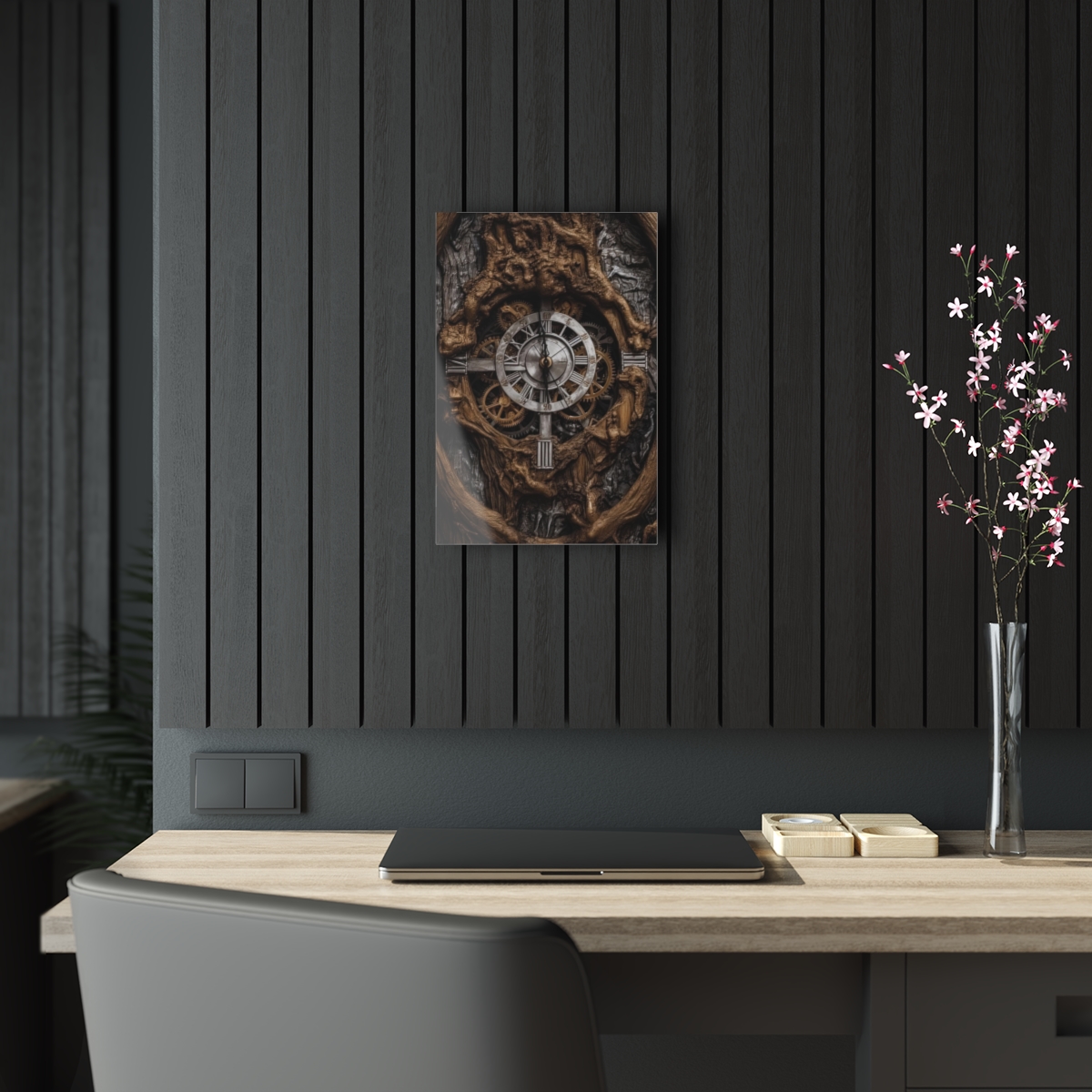 Eternal Moments: Abstract Acrylic Print for Office Wall Decor