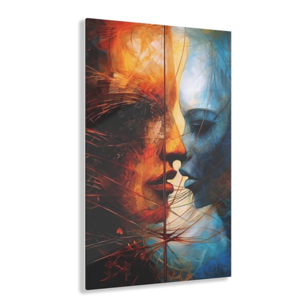 Dual Entities: Abstract Acrylic Print for Striking Office Wall Decor