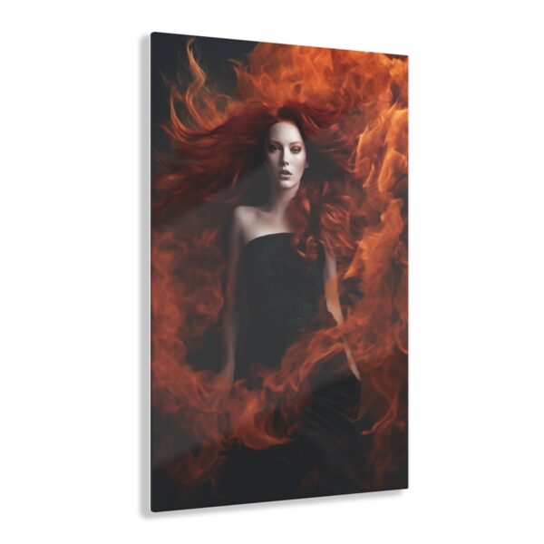 Flaming Irina: Abstract Art Acrylic Print for Wall Decor