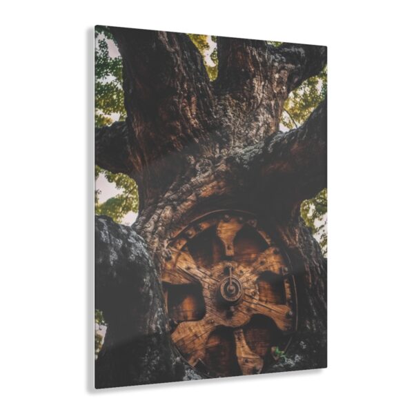 Old Time Oak: Abstract Elegance - Acrylic Print for Wall Art & Office Decor