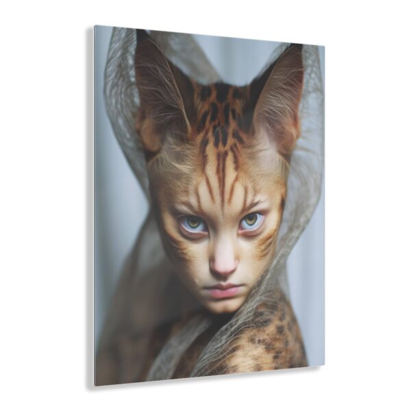 Feline Elegance: Woman-Cat Acrylic Print