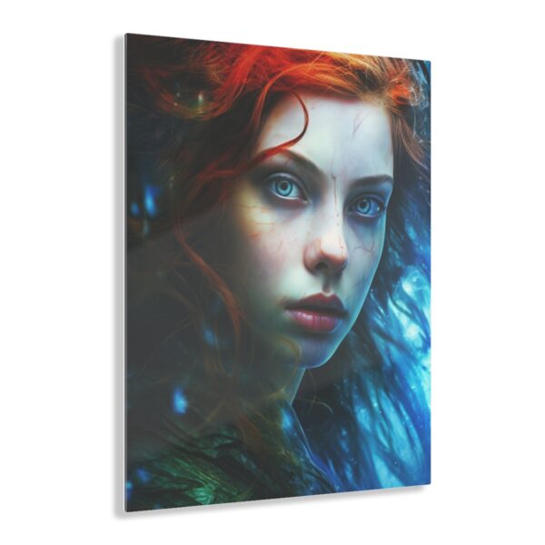 Contrasting Serenity: Abstract Girl in Warm and Cold - Acrylic Print