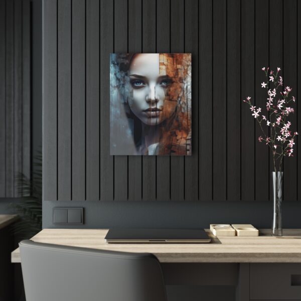 Harmony of Contrasts: Abstract Girl in Warm and Cold - Acrylic Print