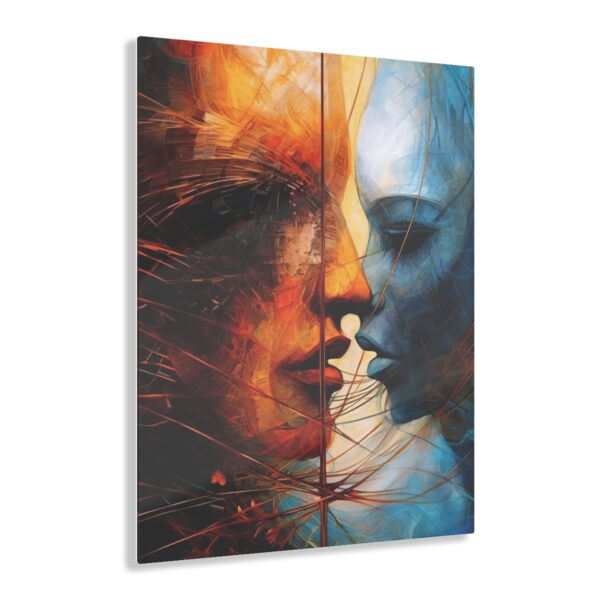 Dual Entities: Abstract Acrylic Print for Striking Office Wall Decor