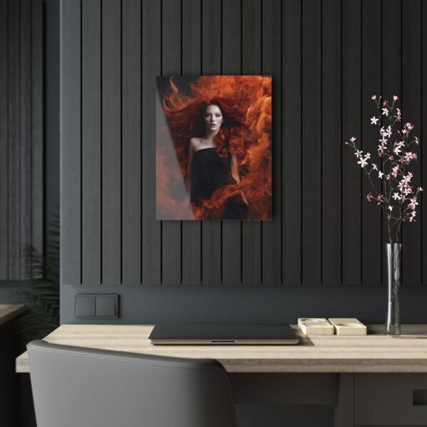 Flaming Irina: Abstract Art Acrylic Print for Wall Decor