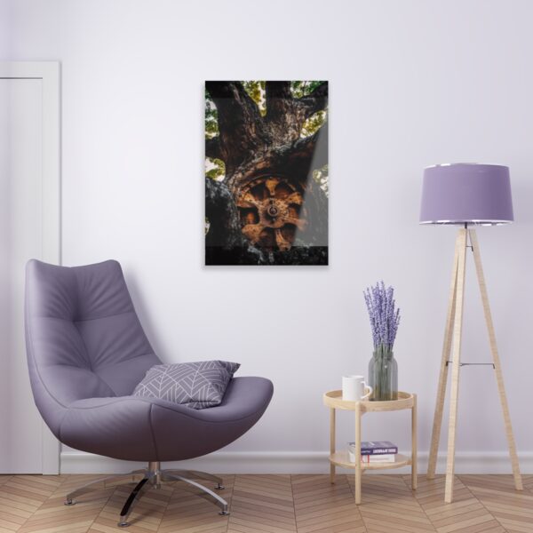 Old Time Oak: Abstract Elegance - Acrylic Print for Wall Art & Office Decor