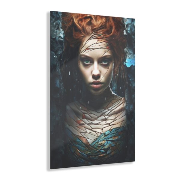 Enigmatic Allure: Abstract Vamp Girl - Acrylic Print