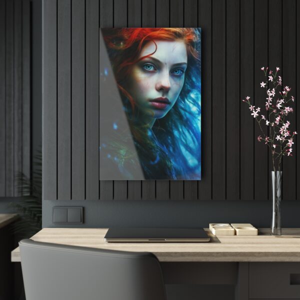 Contrasting Serenity: Abstract Girl in Warm and Cold - Acrylic Print