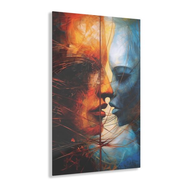 Dual Entities: Abstract Acrylic Print for Striking Office Wall Decor