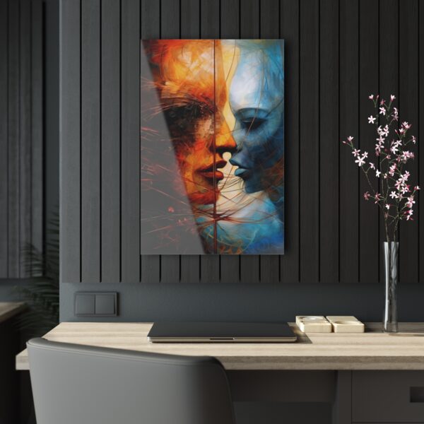 Dual Entities: Abstract Acrylic Print for Striking Office Wall Decor