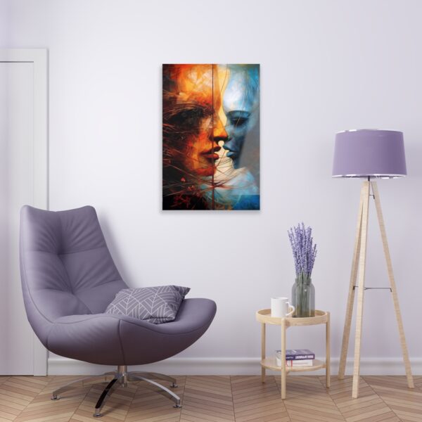 Dual Entities: Abstract Acrylic Print for Striking Office Wall Decor